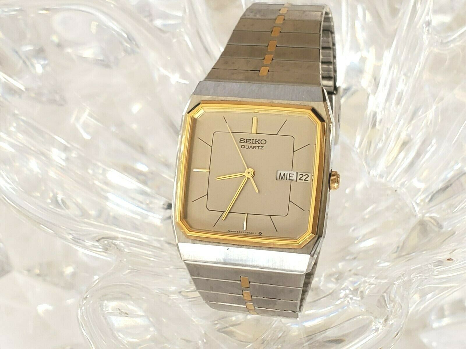 Vintage SEIKO 6533-5039 Five Jewels Two-Tone Quartz Watch (603) |  WatchCharts