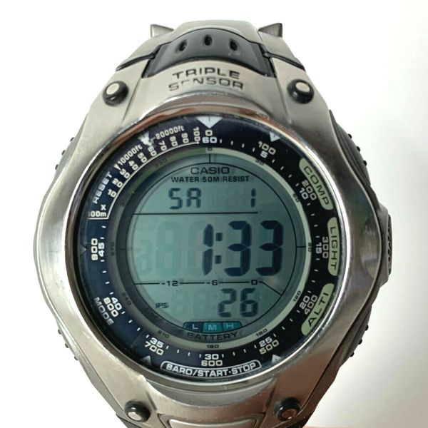 Casio PATHFINDER PAG-70T (2872) Tough Solar Triple Sensor Titanium band ...