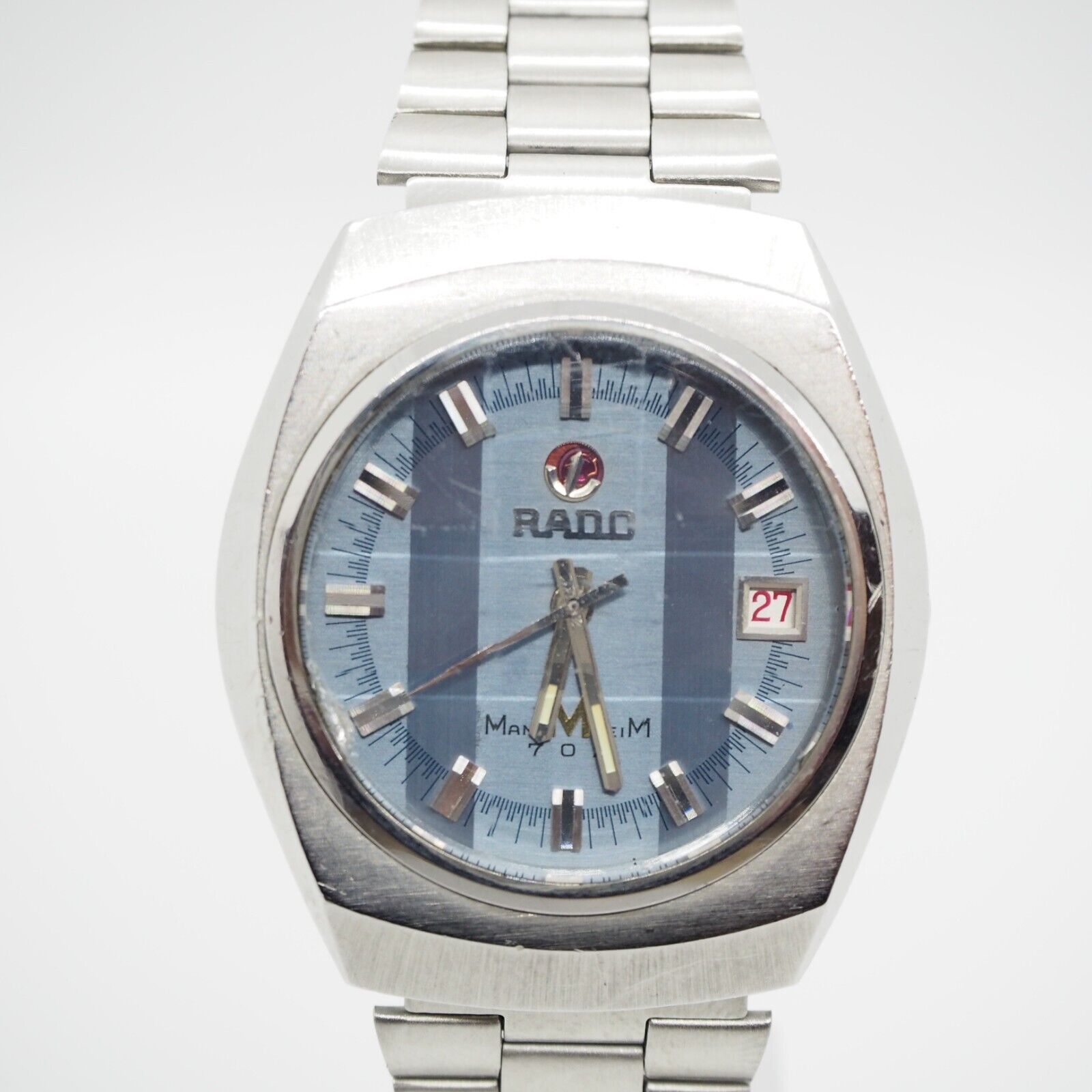 Rado Mannheim 702 Watch Men's Automatic Blue Dial Date Round