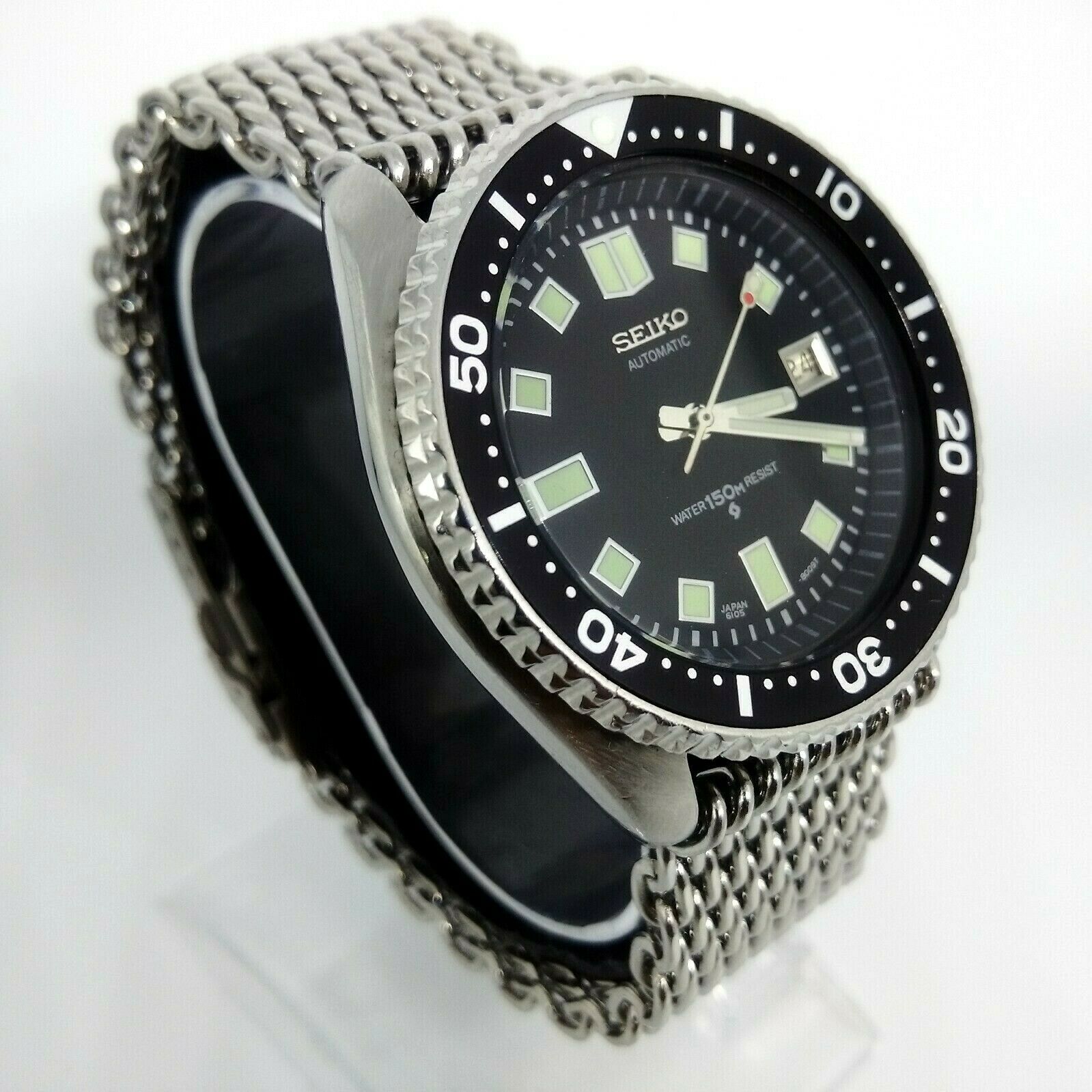 VINTAGE SEIKO DIVERS WATCH Automatic modified 7002 with 6105 8110 Dial