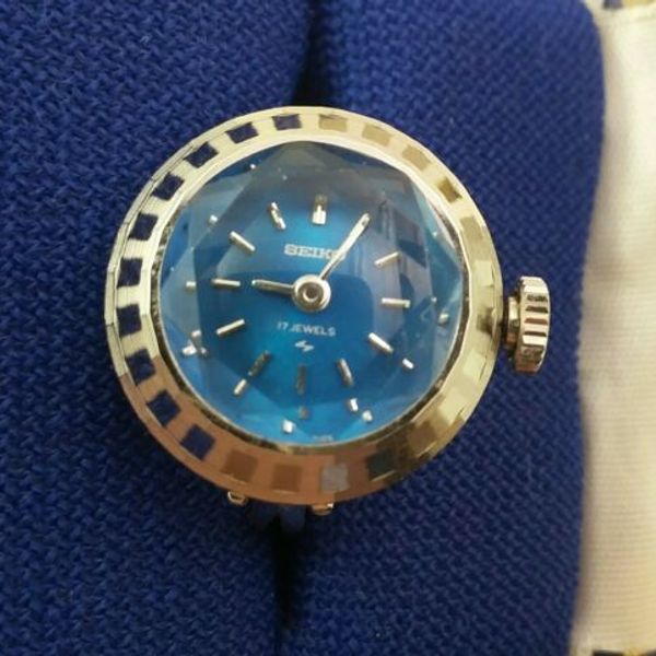 Vintage 1971 Seiko 11-0290 Blue Dial Manual Wind Ring Watch Made in Japan  w/Box | WatchCharts