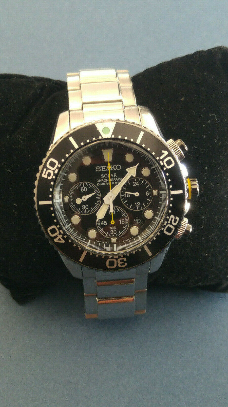 Seiko SSC021 Prospex 200m Solar Divers Dive Chronograph Watch ...