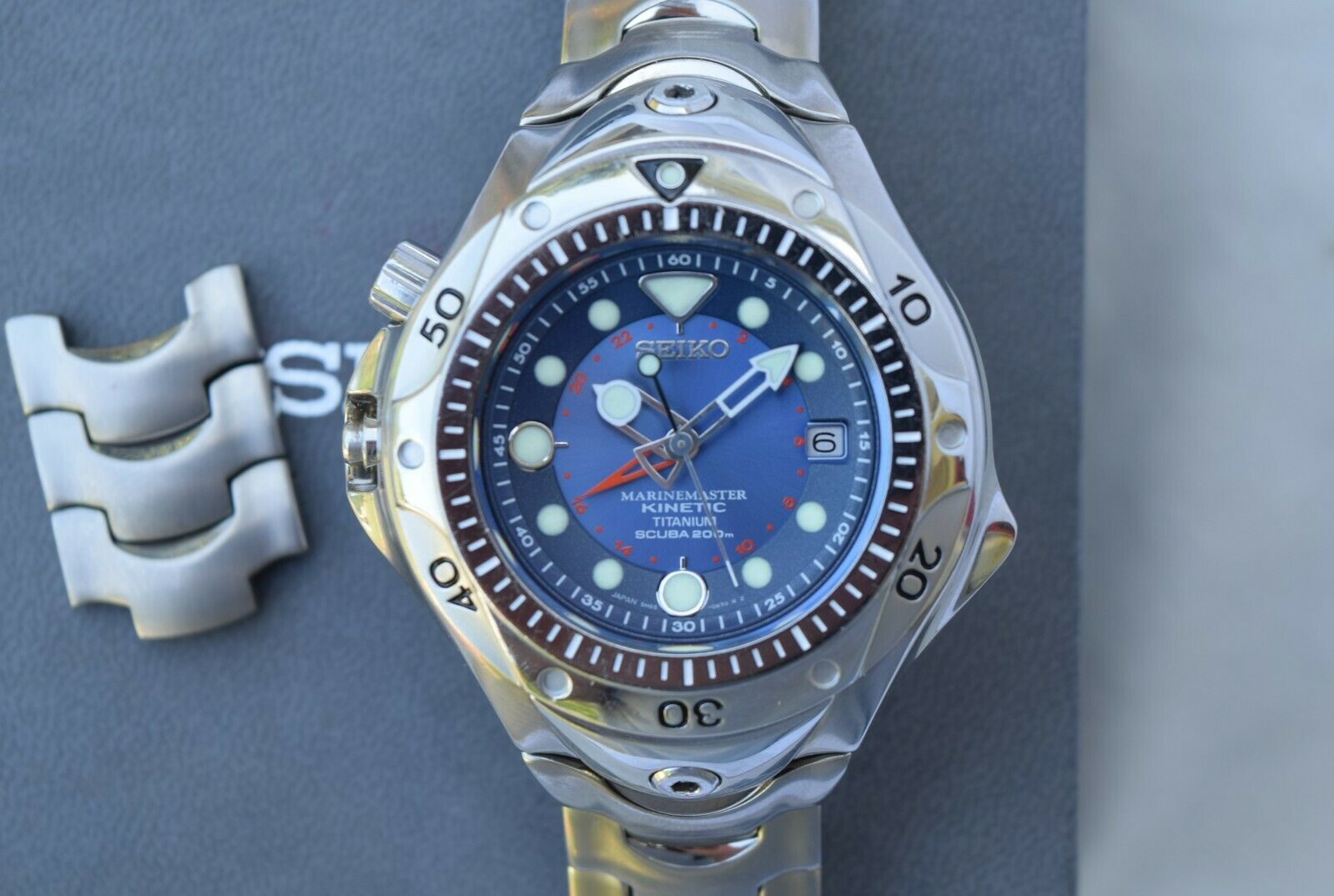 Seiko Marine Master Pipin Kinetic Watch SBDW015 Titanium 5m65-0A60