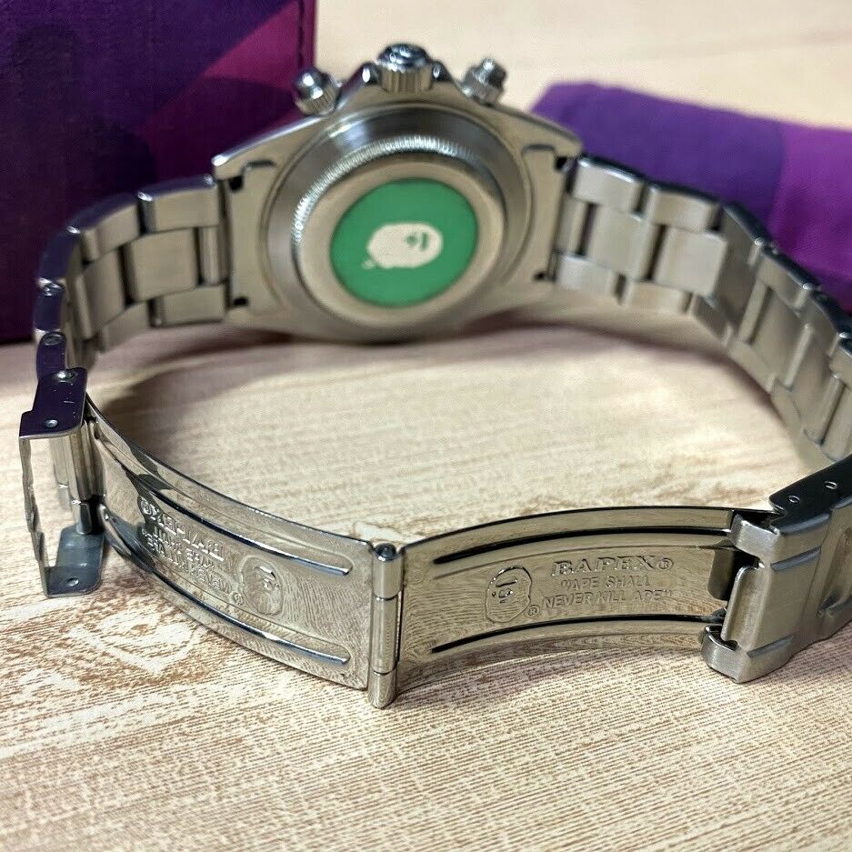 A BATHING APE BAPEX DAYTONA Purple Camo Automatic Watch Made in