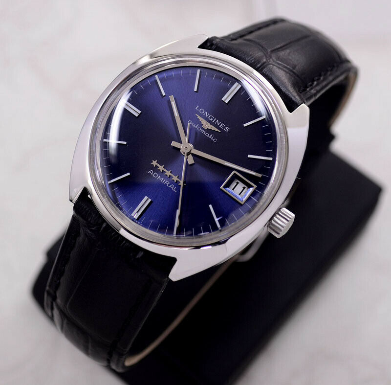 VINTAGE LONGINES AUTOMATIC 5 STAR ADMIRAL DATE BLUE DIAL