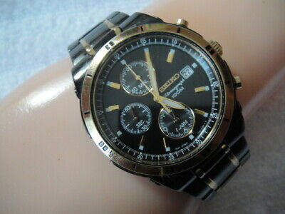 Seiko chronograph 100m Analogue Quartz Cal. 7T62 0FY0 GOLD BLACK