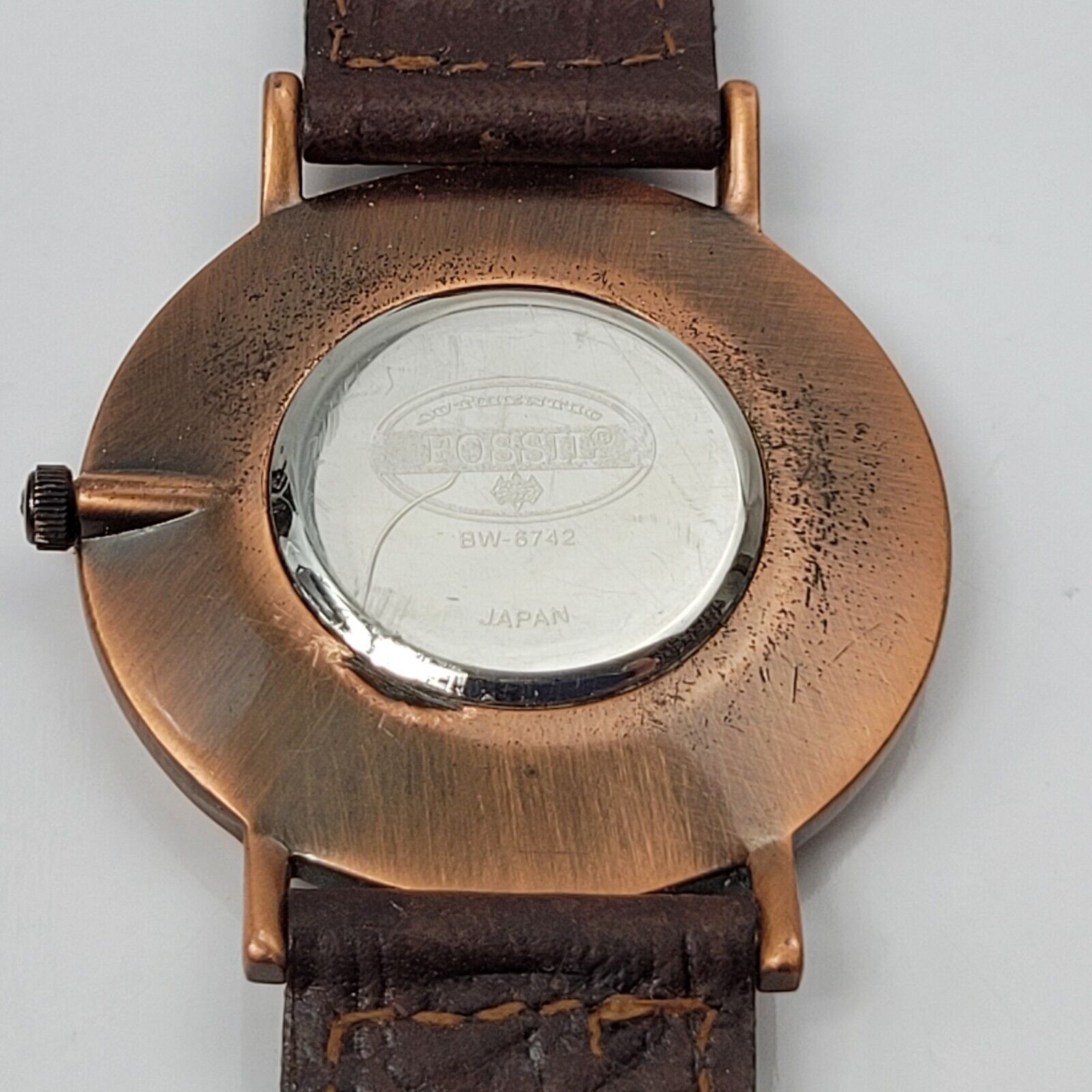 Fossil Stone On Copper Watch BW-6742 European Map Dial Rare 
