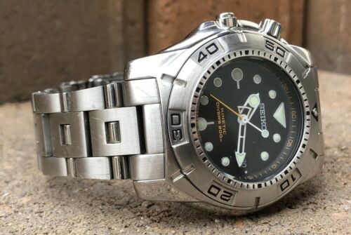 Vintage Seiko 5M62-0AY0 Kinetic Divers 200m Men's Lefty 46mm Jumbo