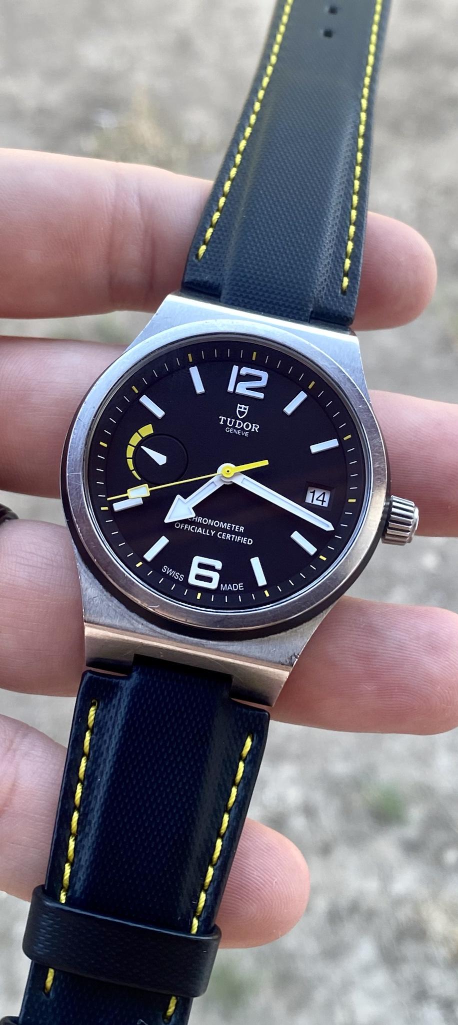 Tudor north flag online leather strap