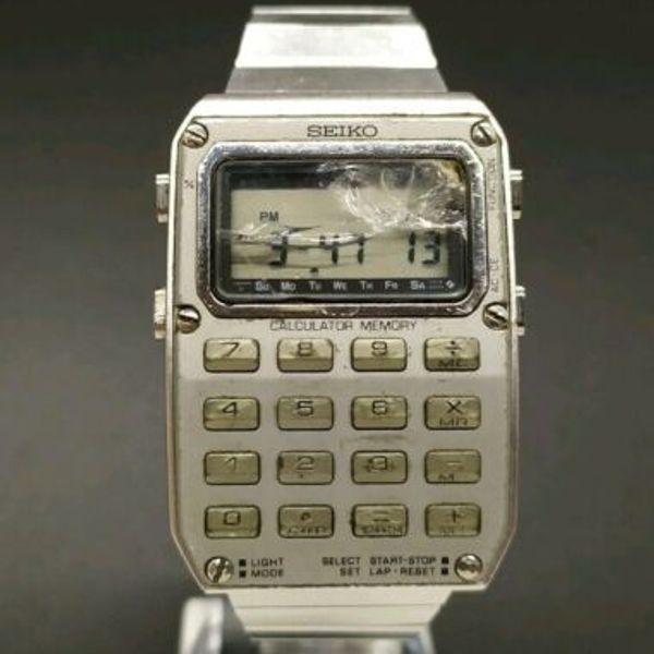 Vintage 1980's Seiko C515-5000 Calculator Memory Men's Quartz