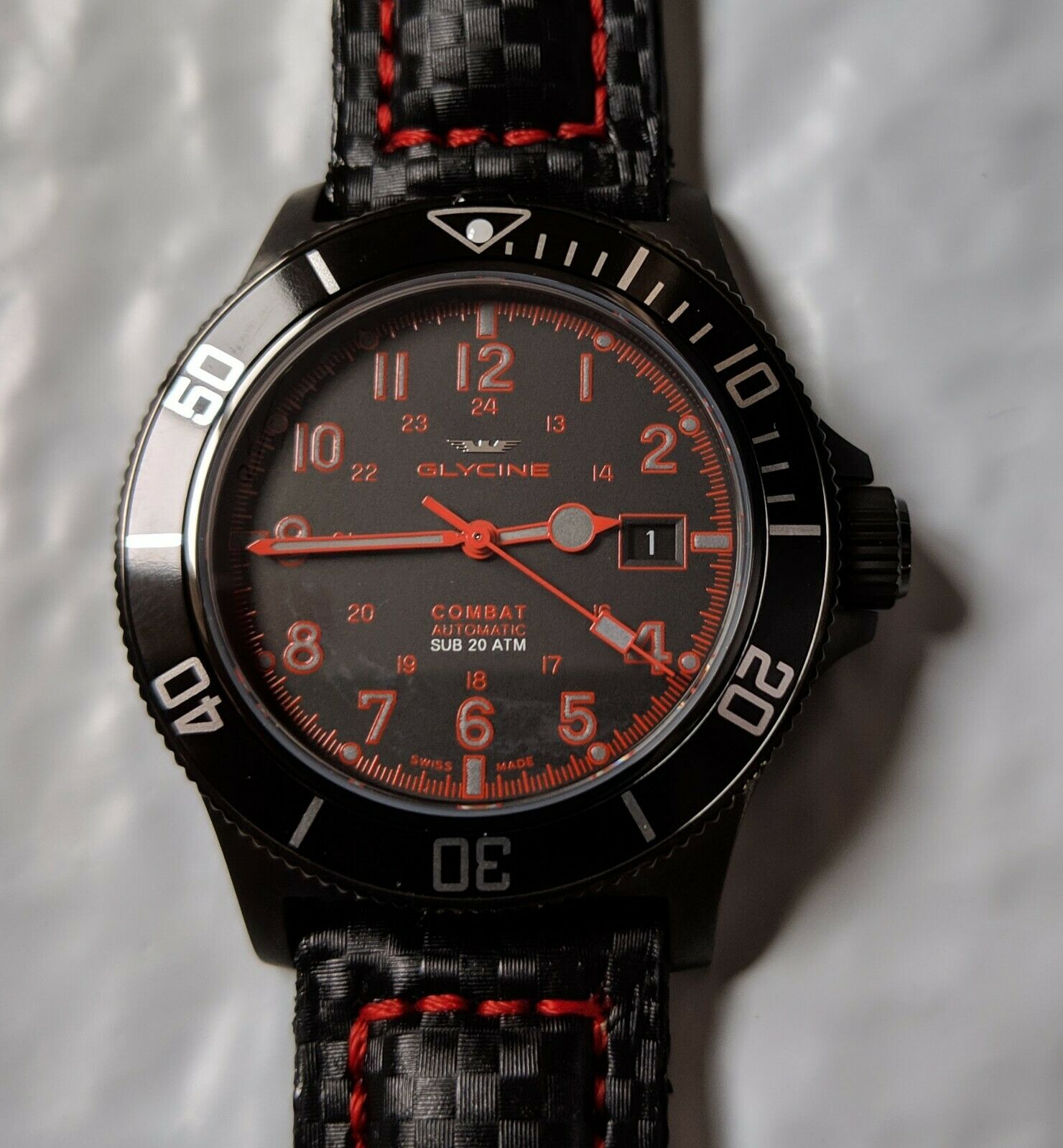 NEW Glycine Combat Sub 42mm GL0080 with 3 straps Swiss Automatic