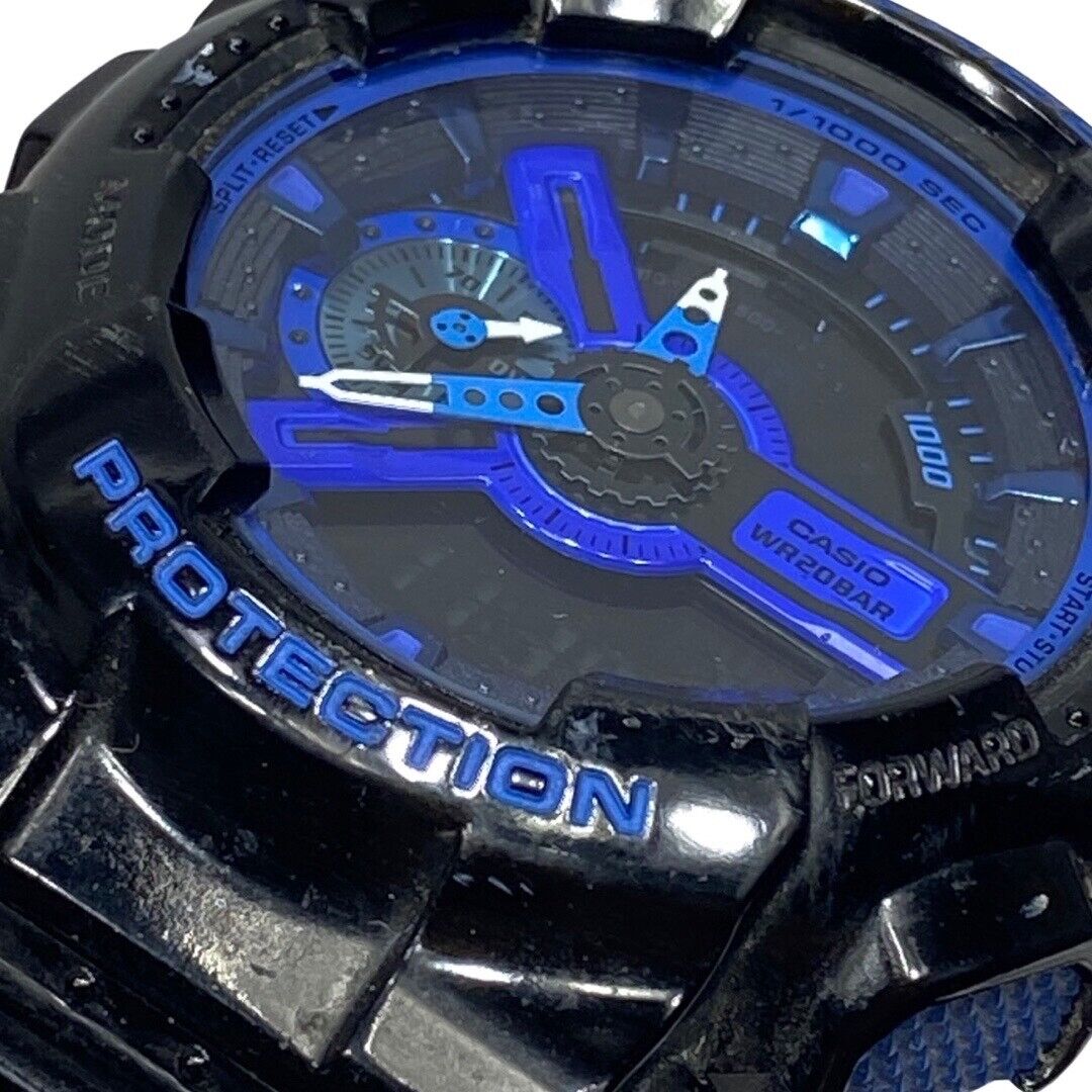 WORKING Casio G-Shock 5146 GA-110 LPA Black Blue Steel Water proof WORKING Casio G-Shock 5146 GA-110 LPA Black Blue Steel Water proof