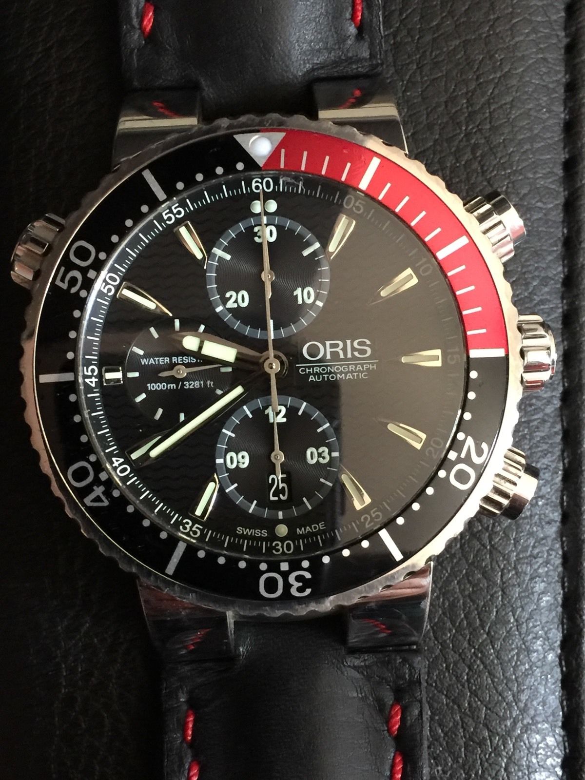 Oris 47mm Divers Titan Chronograph Automatic watch 7750 1000m ref