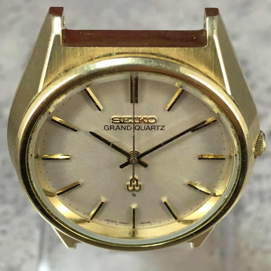 Vintage 1976 SEIKO GRAND QUARTZ 4840-8041 Cap Gold Mens Watch from