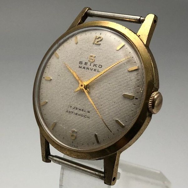 OI様SEIKO MARVEL 17JEWELS 50年代 美品 稼働 アナログ Vintage 1950's SEIKO MARVEL Rare Dial 17Jewels Hand-winding Watch