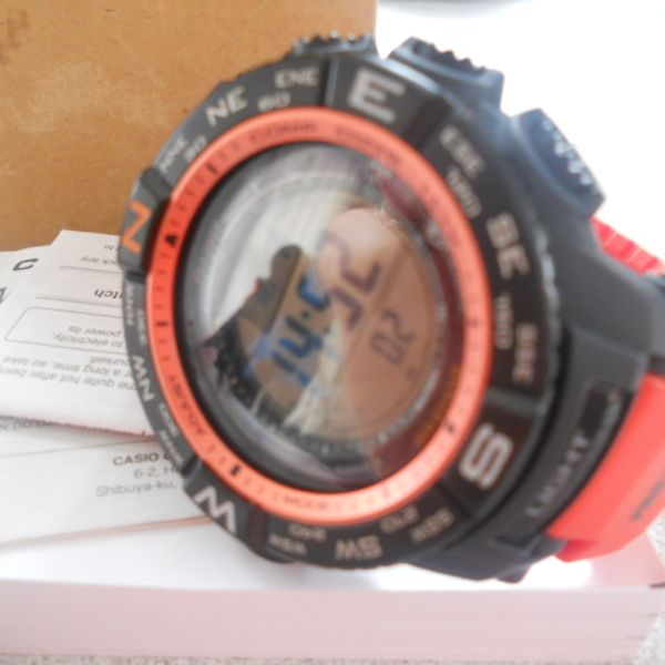 Casio Pro Trek PRW 3500Y -4CR Orange band LNIB $160