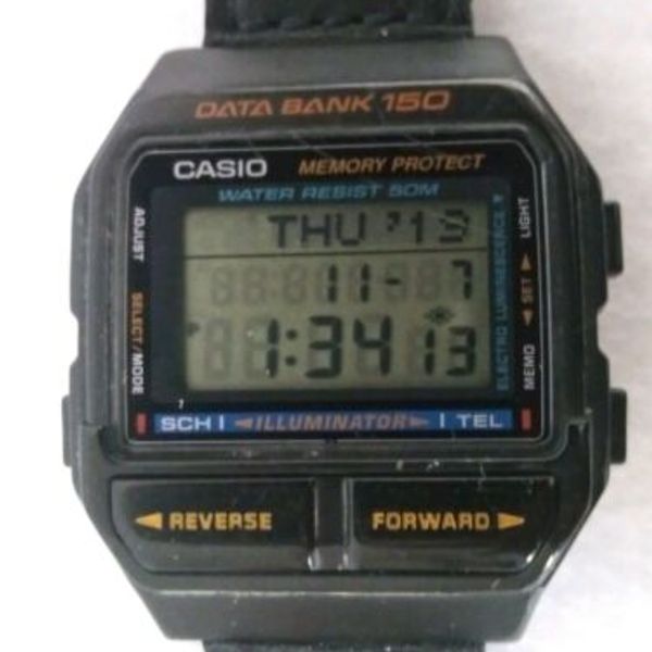 tekst sekundær plakat Casio DB-150 1479 Data Bank Vintage illuminator Tele Memo Alarm Watch WR  50m | WatchCharts