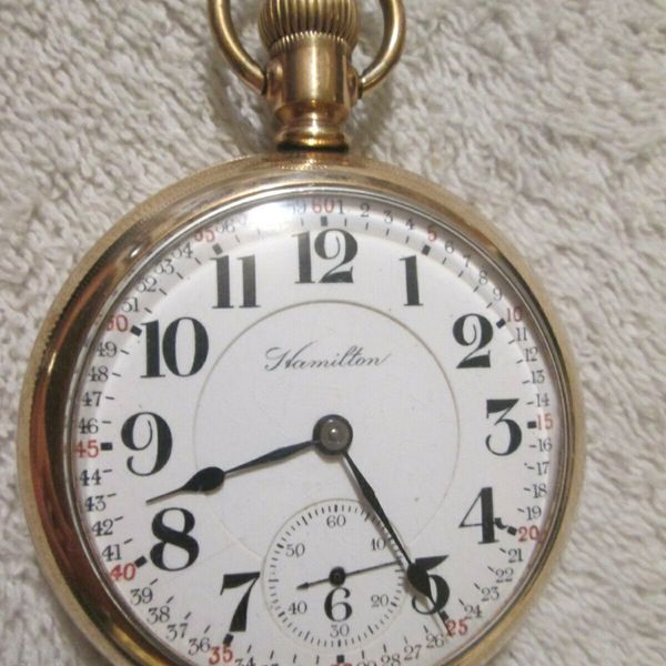 1914 940 Hamilton 21 Jewel 5 Adj. double roller Pocket Watch Nice