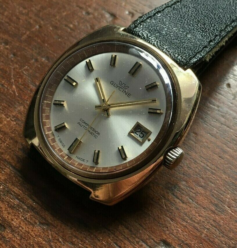 VINTAGE LARGE 37mm 1960's 'GLYCINE' COMPRESSOR