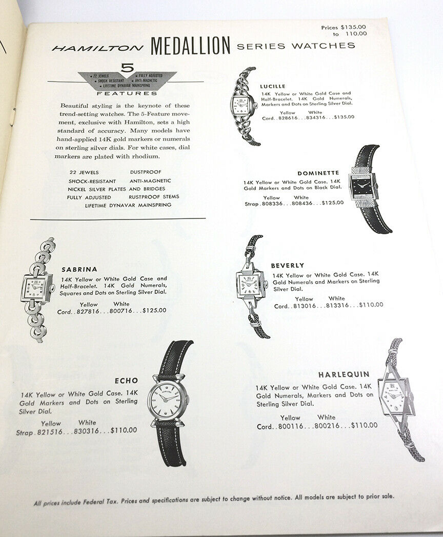 vintage hamilton watch catalogue