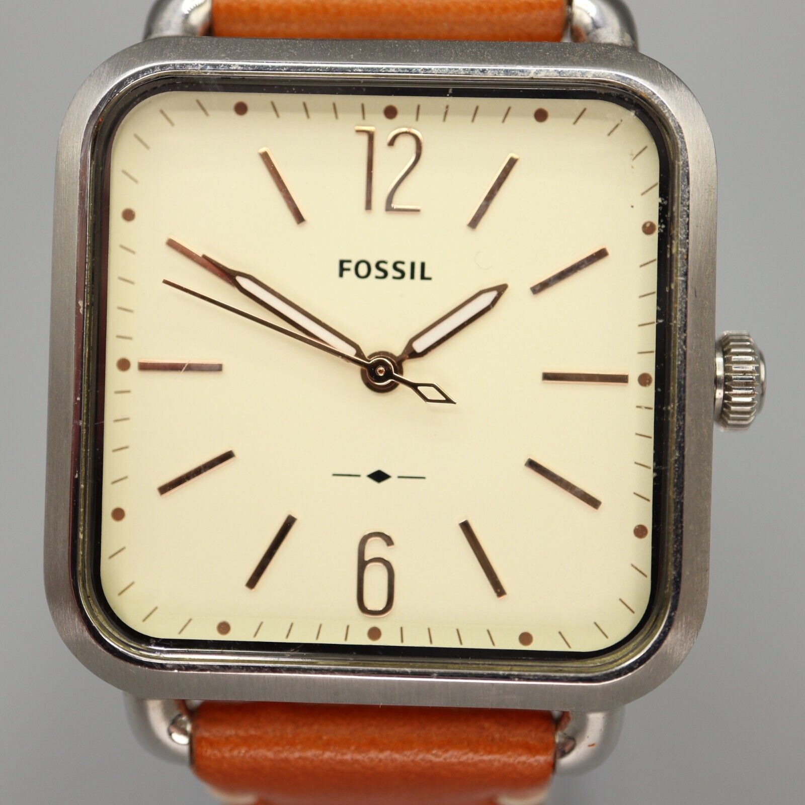 Fossil Inscription Date Gold-Tone Black Dial Men's Square Watch NIB FS5932  | eBay