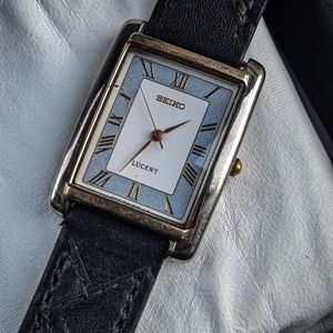 wts] Vintage Rare SEIKO Lucent TANK Roman numerals 5e21-5c10 Dress