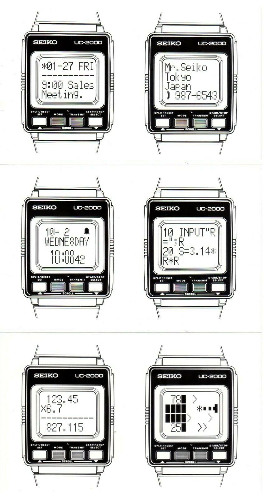 Seiko UC-2000 Wrist Information System 3-Piece Set (UC-2000