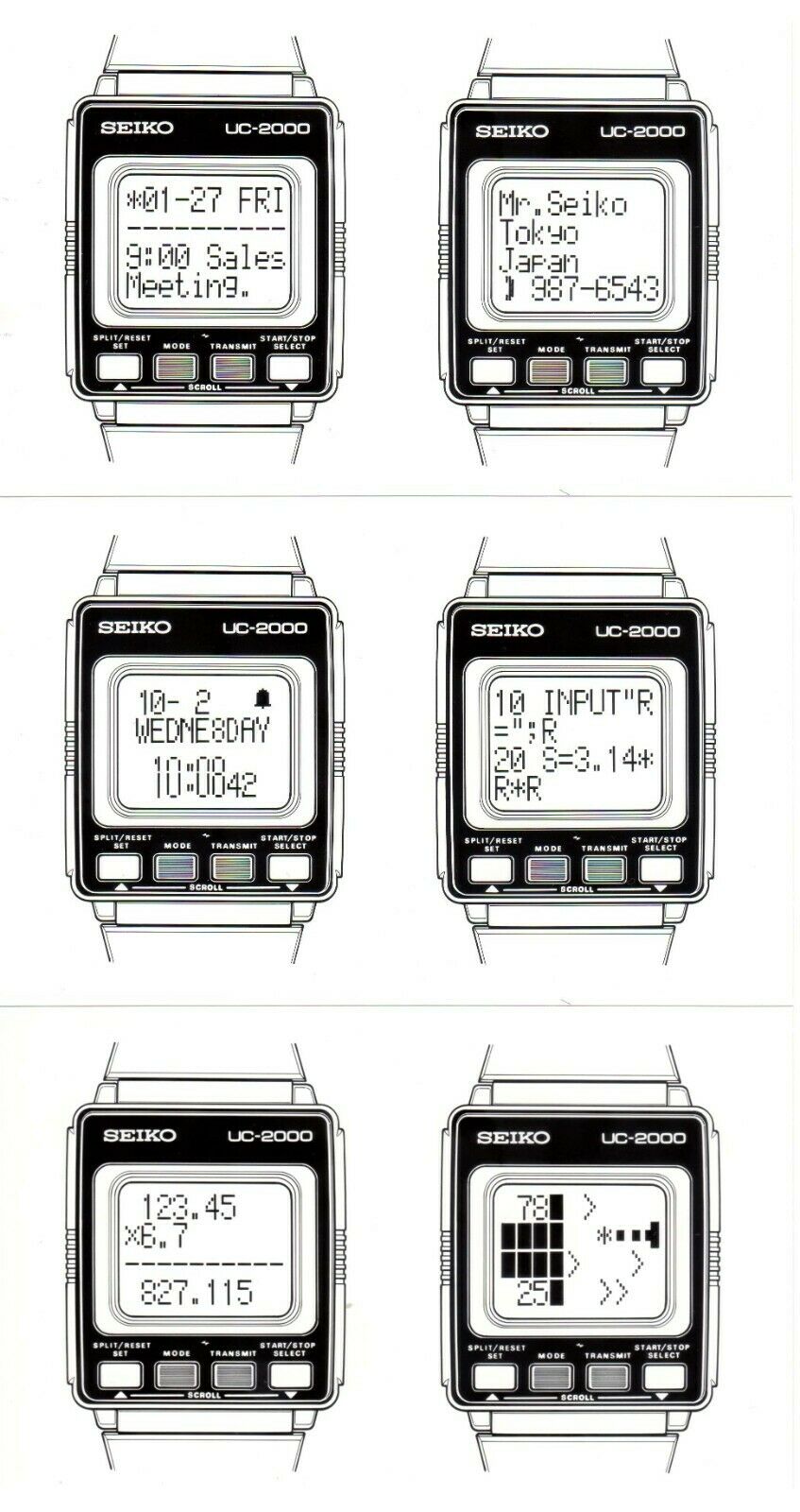 Seiko UC-2000 Wrist Information System 3-Piece Set (UC-2000, UC