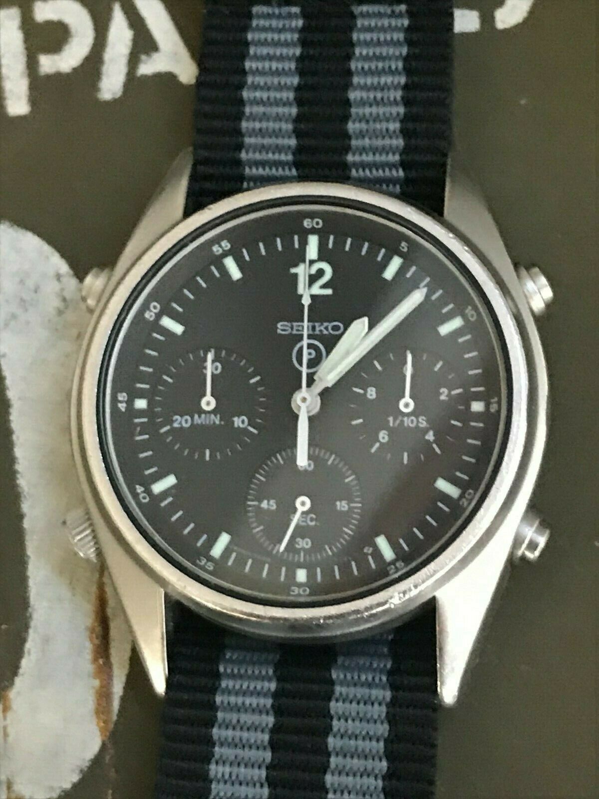 Seiko 7A28-7120 Gen 1 RAF/RN aircrew chronograph, 1989 - ex MoD ...