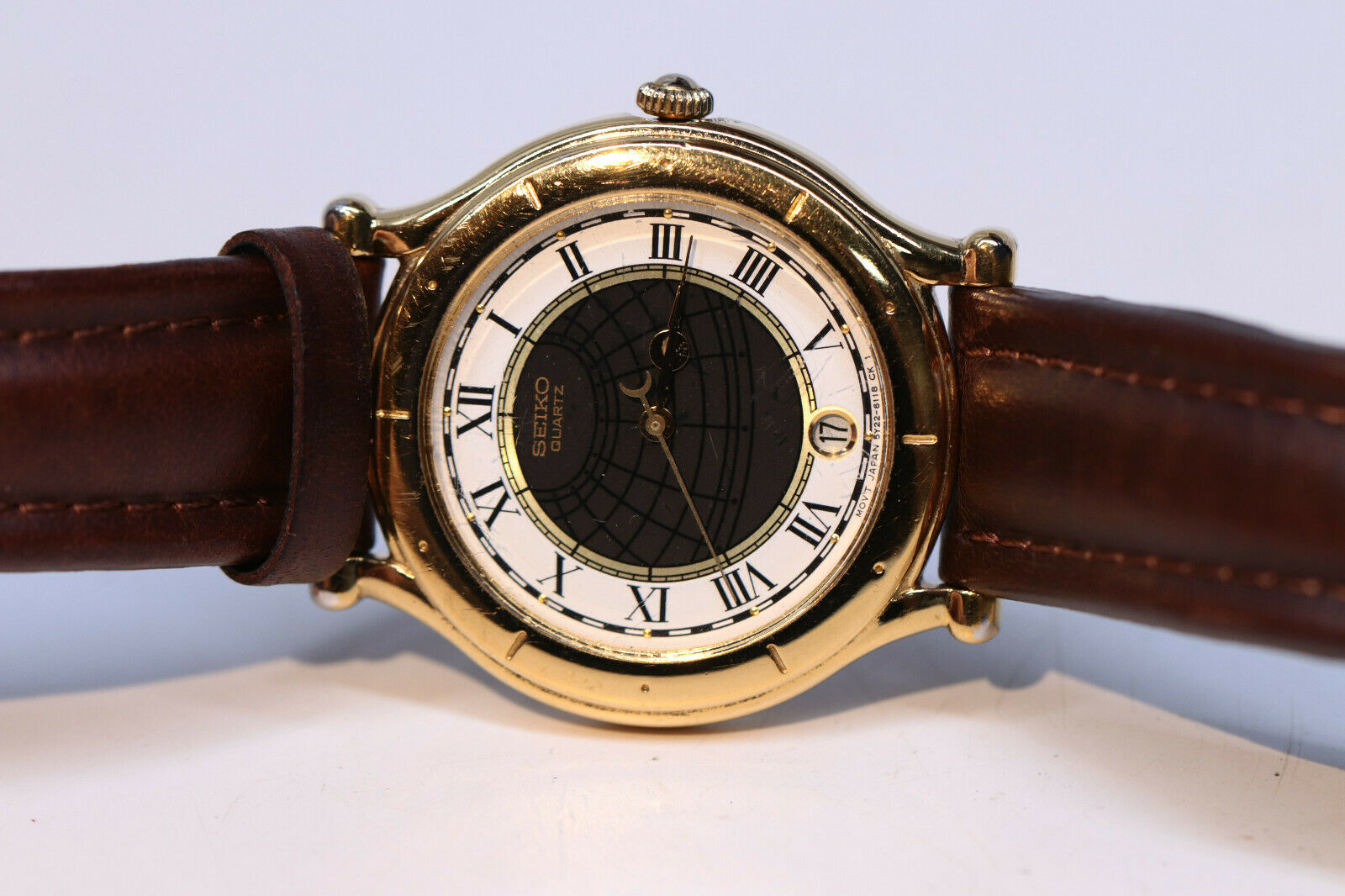 Rare Vtg Seiko 5Y22-6059 Age Of Discovery mens wrist Watch