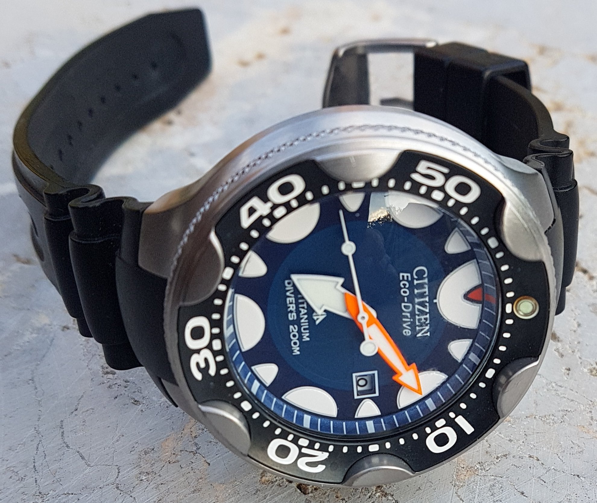 Citizen ORCA Eco Drive solar powered Titanium divers watch 200m. WatchCharts Marketplace