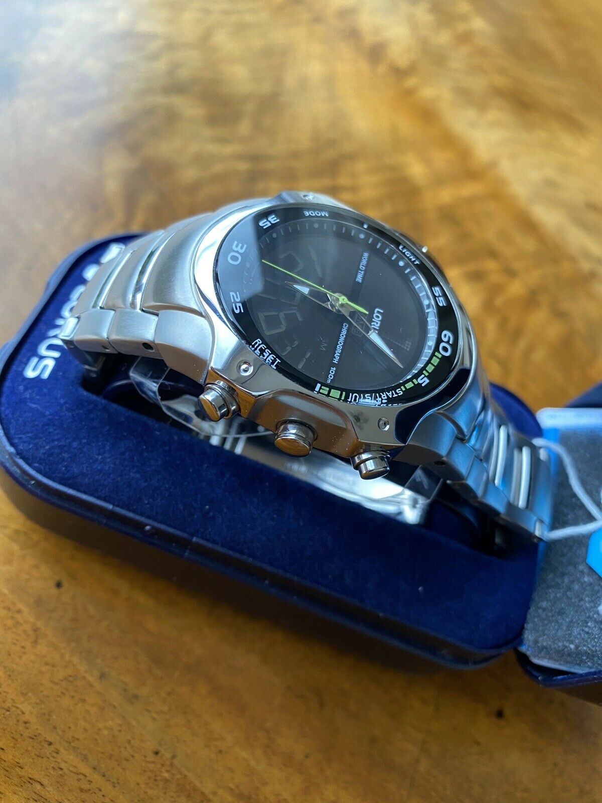 Lorus NX11-X001 World Time Chronograph Watch Ana Digi by Seiko +