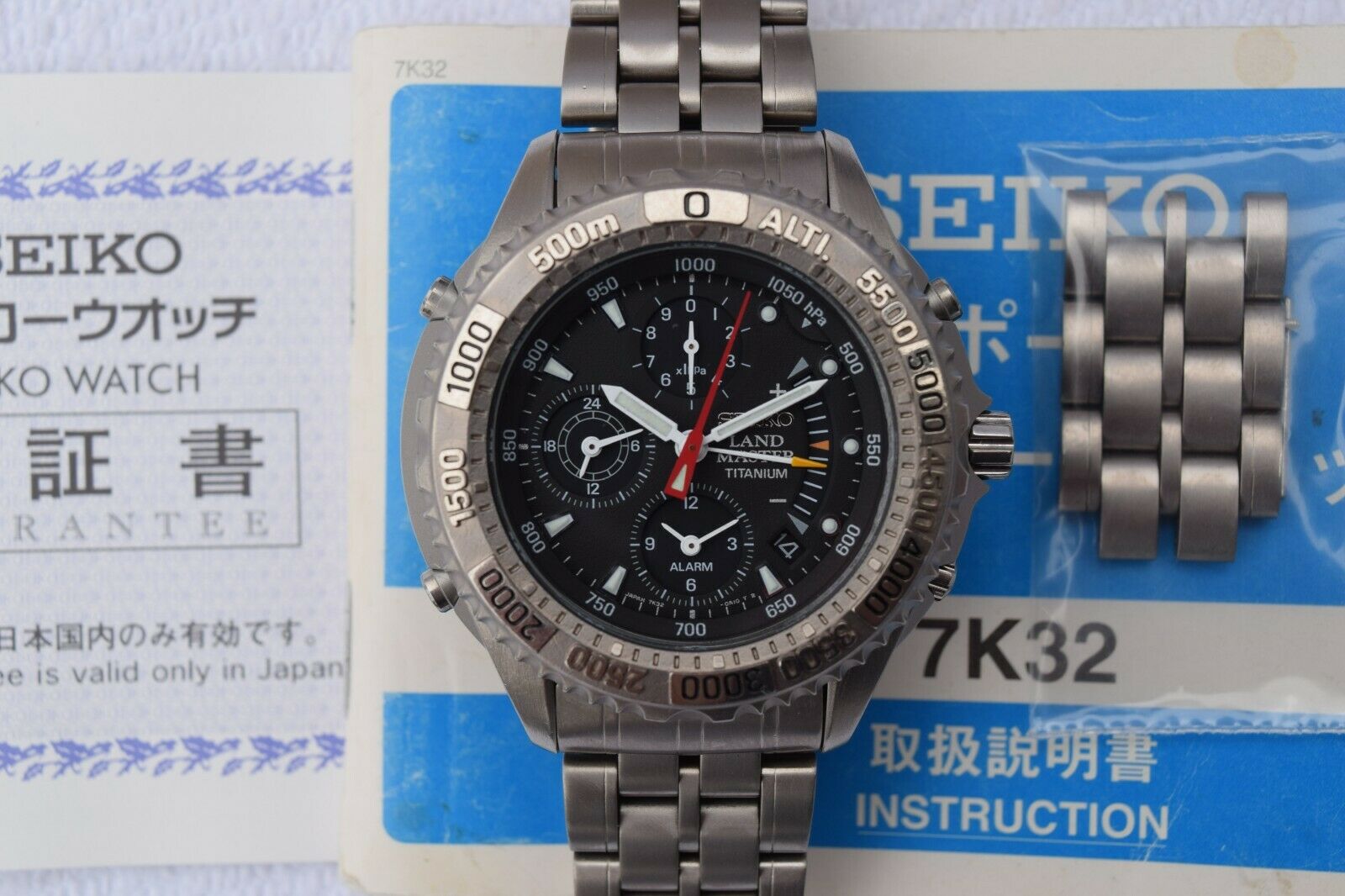 Serviced Seiko Landmaster Summiter Titanium 7K32-0A10 Barometer