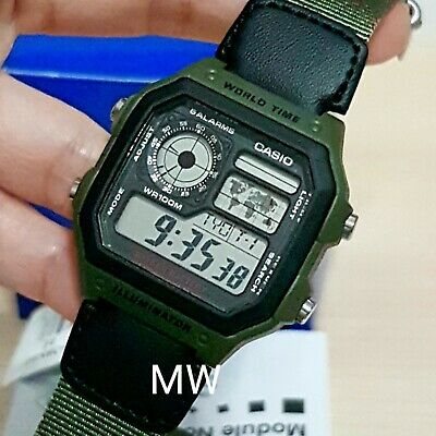 Casio world hot sale time green