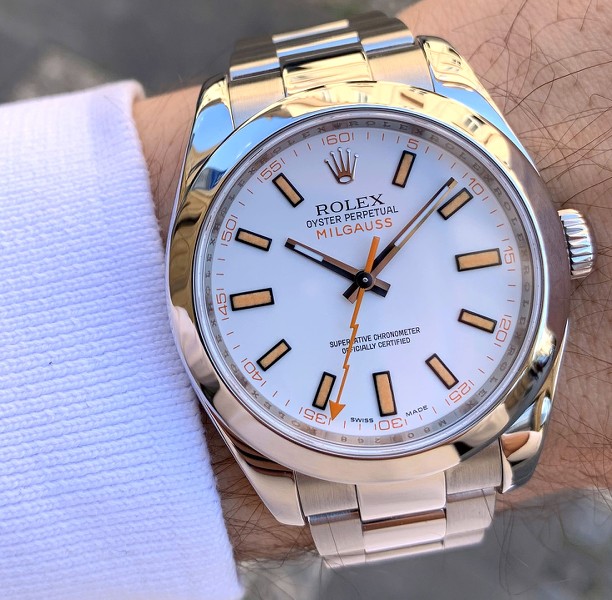 rolex milgauss white