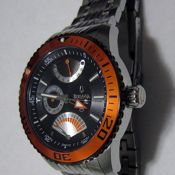 Bulova Men's 98B112 Marine Star Stainless Steel Bracelet Black Dial