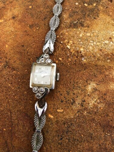 Lady Hamilton 10K Gold Biggs Diamond Case Wrist Watch
