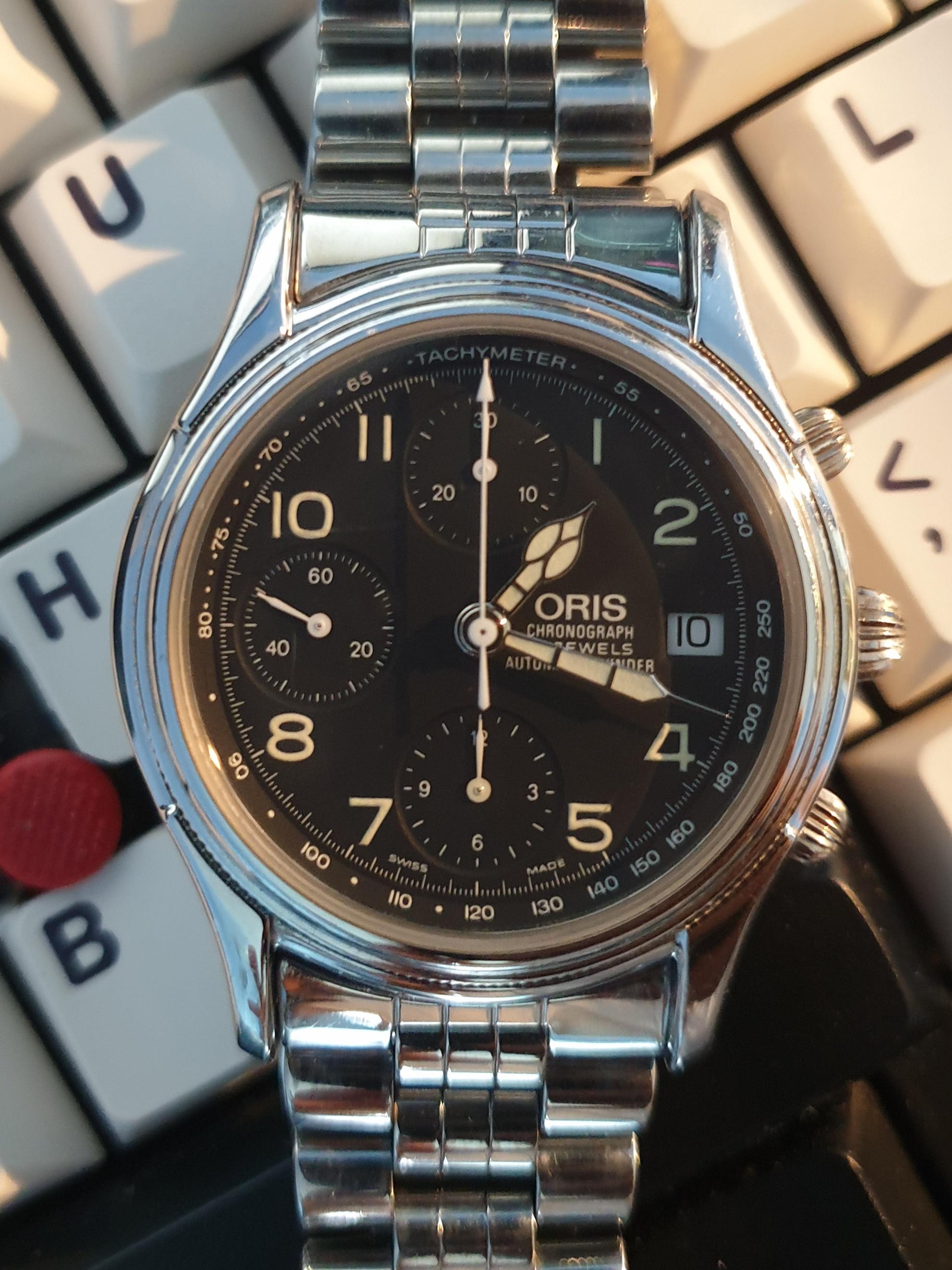 WTS Oris SA 7415 38mm Automatic Chronograph on OEM Jubilee 825