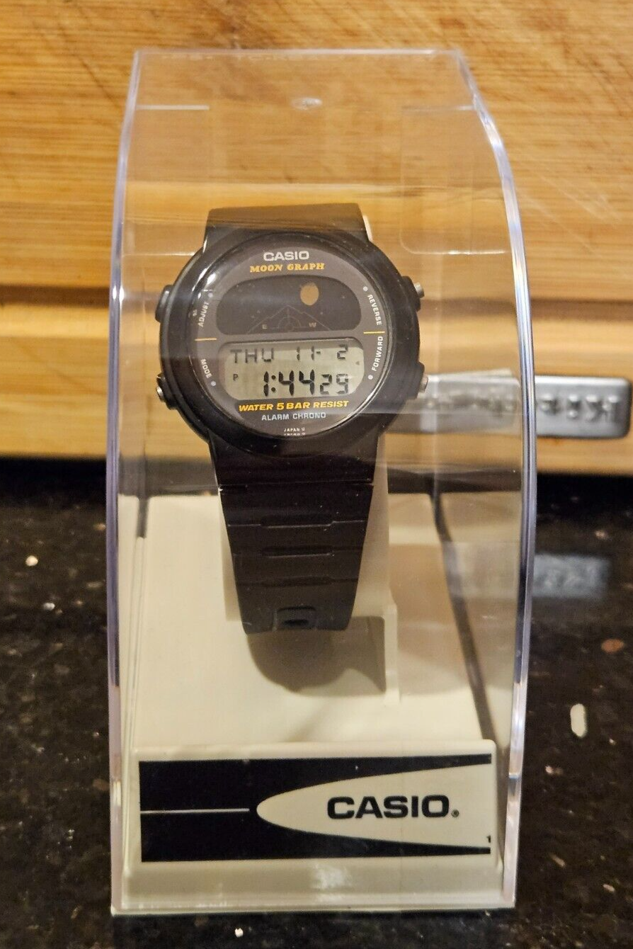 Boxed CASIO MOON GRAPH WATCH GMW-15 MADE IN JAPAN Vintage