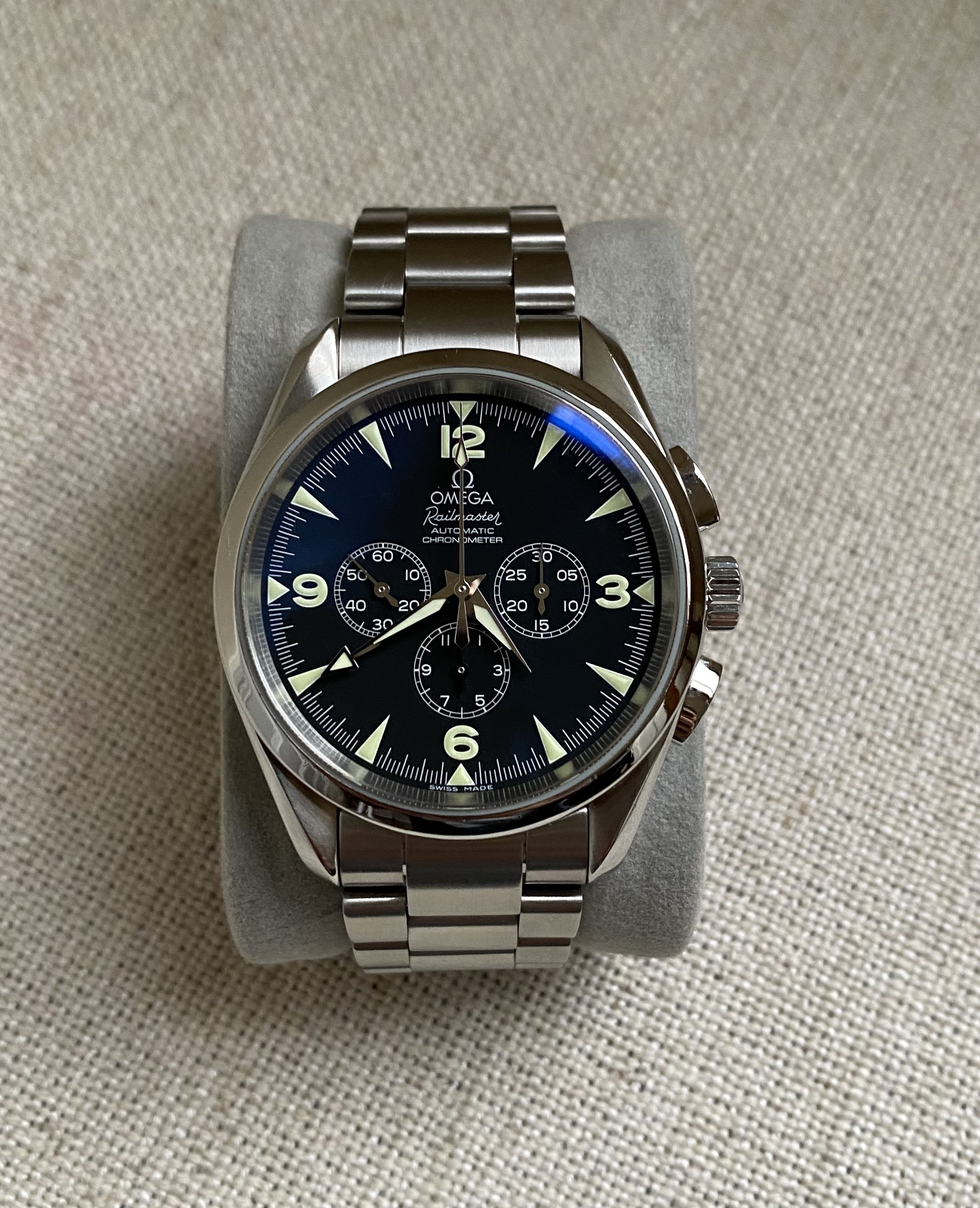 Omega railmaster chronograph best sale