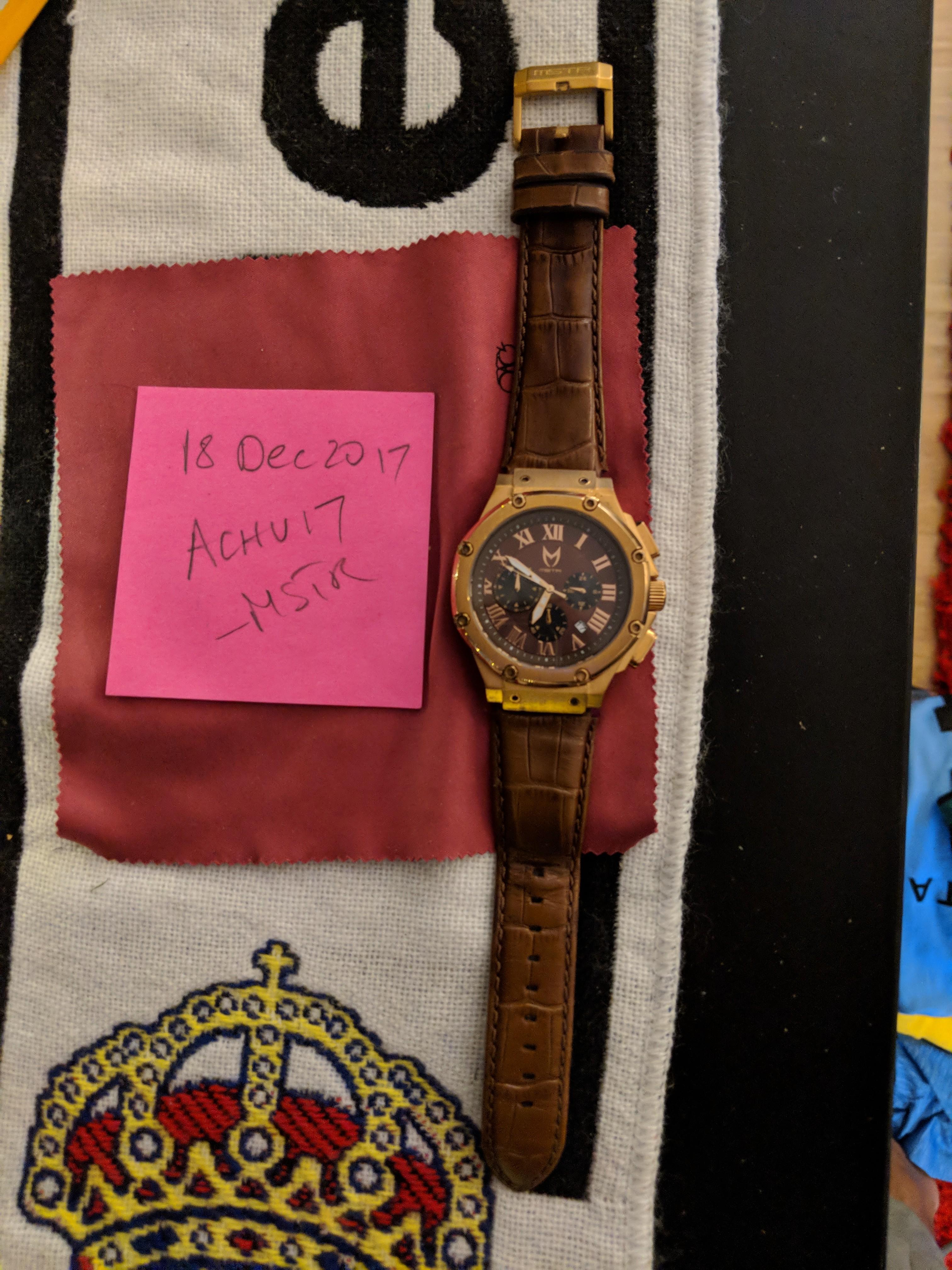 WTS]2016 Meister Ambassador Rose Gold / Brown with Croc Leather Watch with  an extra original Rubber black strap (Fantastic watch, good condition),  $200, New York, USA