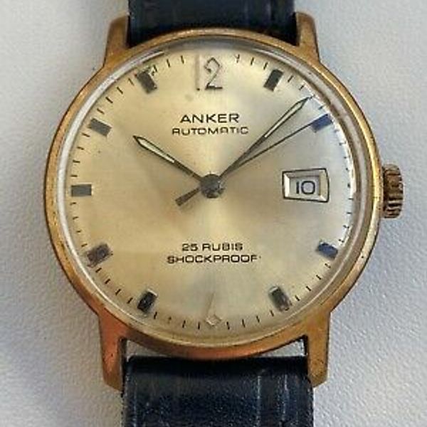 Vintage RARE BEAUTIFUL MEN WATCH ANKER AUTOMATIC 25 RUBIS CAL. P 75 A ...