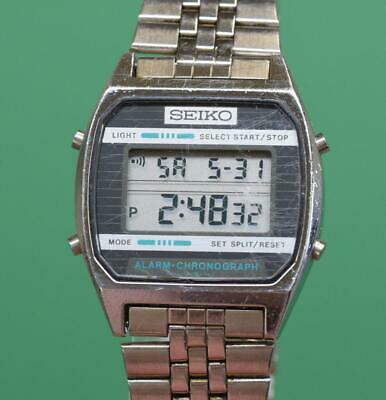 Vintage SEIKO A904 5190 Digital LCD Alarm Chronograph Mens Watch w