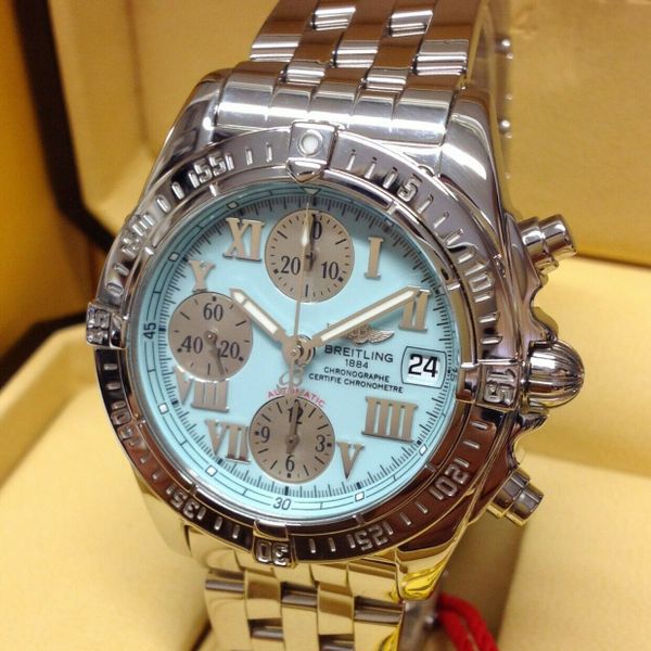 Breitling Chrono Cockpit A13358 Turquoise Dial SERVICED BY BREITLING WatchCharts