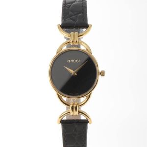Gucci Watch 6000.2.L Ladies 22mm Black Dial Vintage Quartz Round