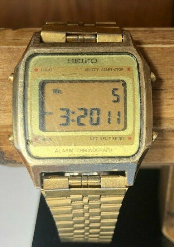 Vintage Pre-owned Seiko A914-5A09 Gold colored digital watch | WatchCharts