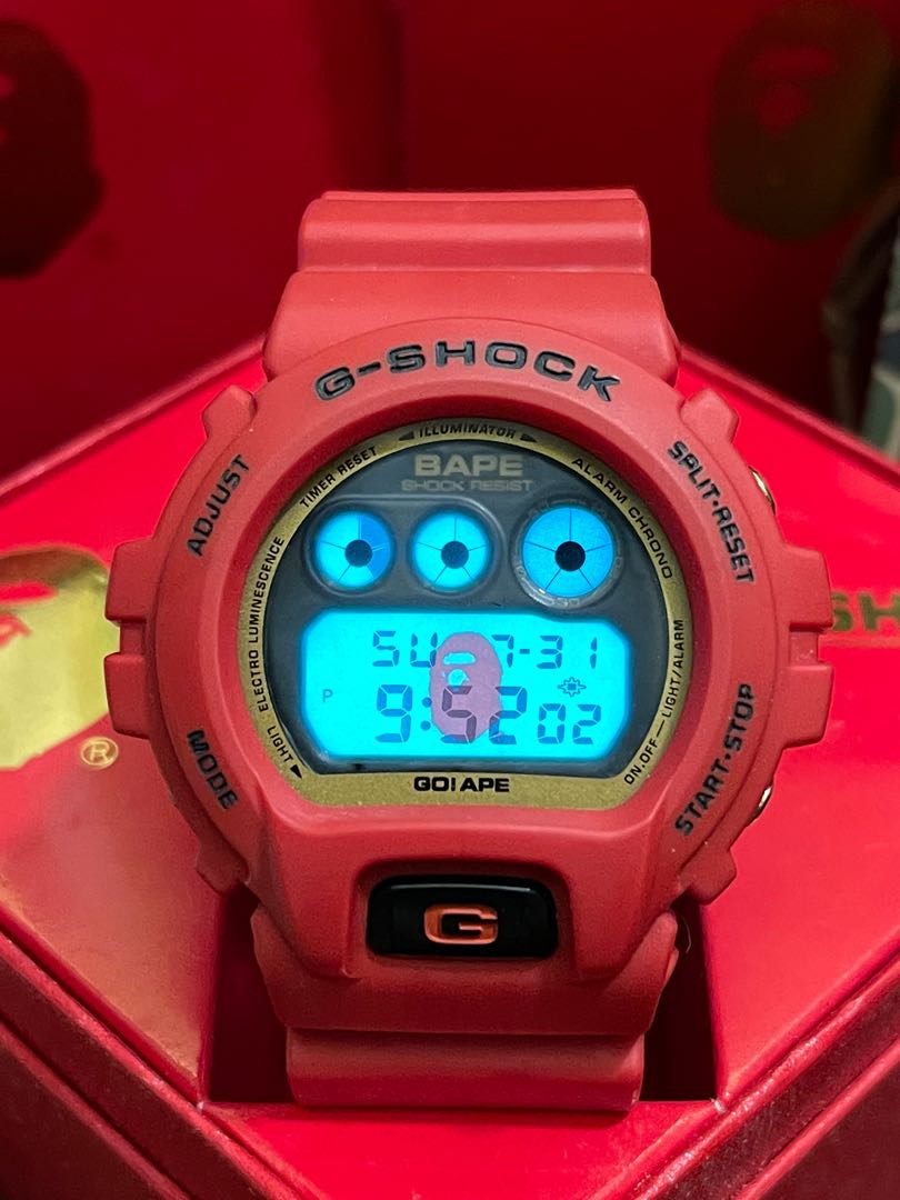Bathing Ape x Casio G-Shock DW-6900 Red Bape | WatchCharts Marketplace