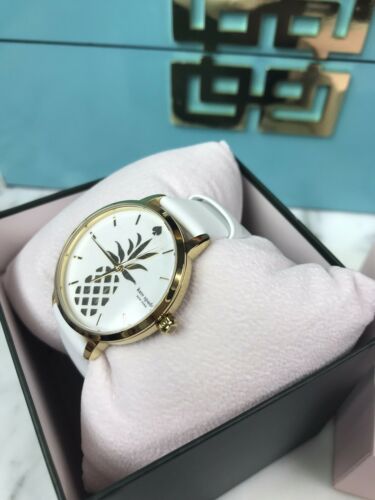 NWT NIB Kate Spade Pineapple Watch White Leather Strap Metro