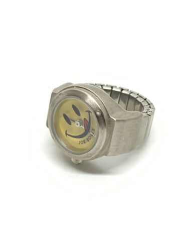 Vintage 1996 Timex Joe Boxer Yellow Smiley Ticking Face Ring 19mm Watch Works Vintage Collectible 1996 Timex Joe Boxer Ladies Rotating  main image 2