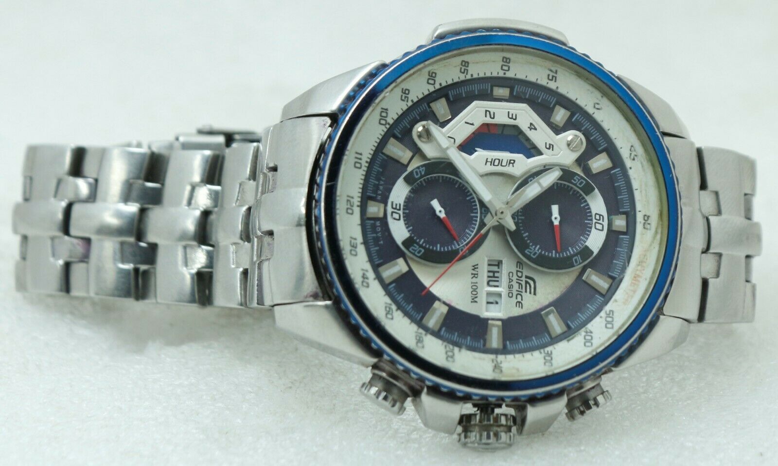 CASIO Edifice EF-558D-2AV Chronograph Men's Excellent Condition